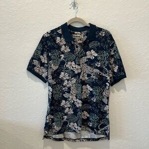 Americanino blue Hawaiian polo shirt